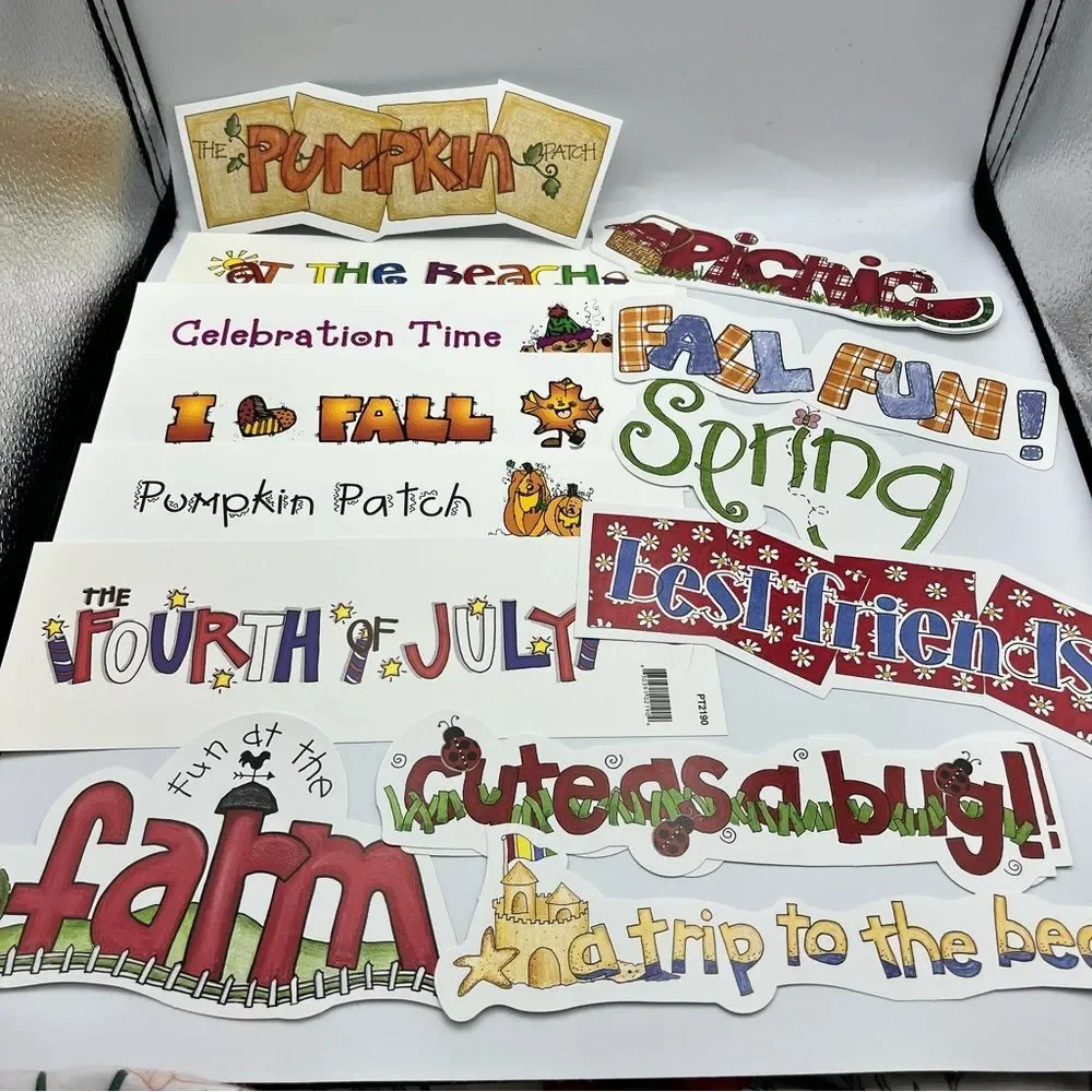 Fall Colorful Scrapbook Stickers Set